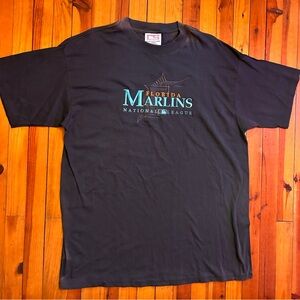 Vintage Florida Marlins Single Stitch T-Shirt Embroidered Logo
